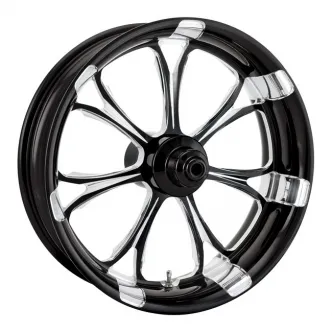 Performance Machine 17 x 3.5 Front Paramount Wheel In Contrast Cut Finish For Harley Davidson 2007 FXST, 2007-2011 FXSTC, 2007-2009 FXSTB, 2007 FXSTD & 2011-2013 FXS Non-ABS Models (1240-7706R-PAR-BM)