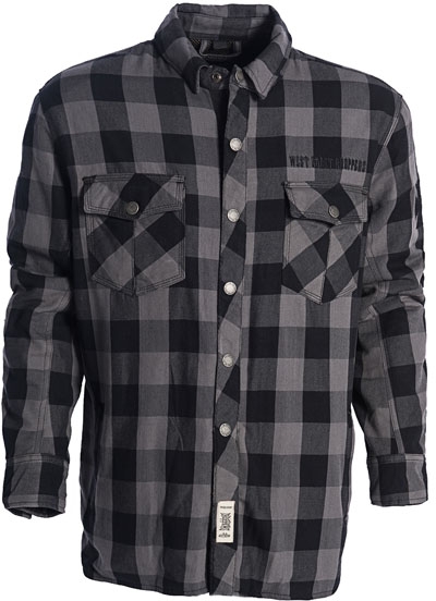 West Coast Choppers Dominator Riding Flannel Shirt Grey/Black (CE ...