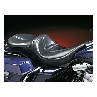 Le Pera Maverick Foam 2-Up Seat 15 Inch Rider Width in Black For 1991-1996 FLT Models (Excluding FLHR) (L-957)