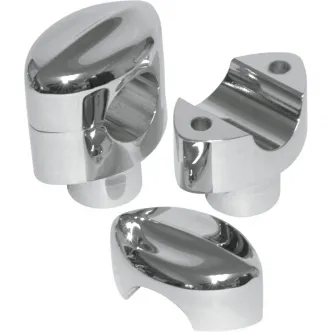 La Choppers 1.5 Inch Mohawk Risers in Chrome Finish For 1-1/4 Inch Handlebars (LA-7404-01)