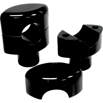 La Choppers 1.5 Inch Smooth Risers in Black Finish For 1-1/4 Inch Handlebars (LA-7406-01B)