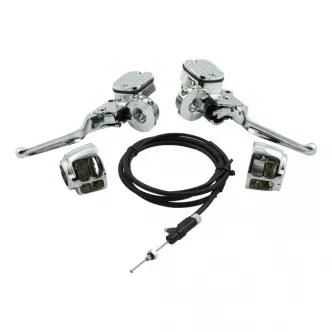 DOSS Handlebar Control Conversion Kit in Chrome Finish For 1996-2006 XL Sportster Models (ARM665009)