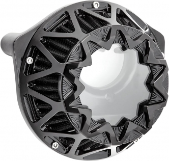 Arlen Ness Crossfire Air Cleaner In All Black For Harley Davidson 1993-2006 Big Twin Models With Delphi Injection, 2001-2015 Softail, 2004-2017 Dyna (Excl. 2017 FXDLS) & 2002-2007 Touring Models (600-044)