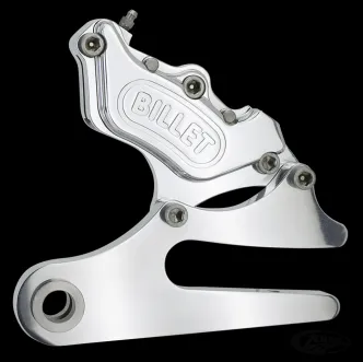 Harrison Billet 4 Piston Rear Brake Caliper With Bracket In Polished Or Black Finish For Harley Davidson 1990-1999 Dyna Models