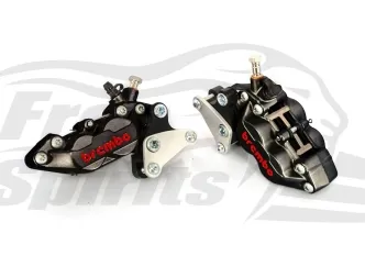 Free Spirits Front 4 Piston Brake Caliper Kit In Black For Harley Davidson 2006-Up With Dual Disc Models (203909K)