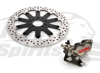 Free Spirits 4 Piston Caliper Kit In Titanium With Rotor 320mm For Harley Davidson 2000-2022 Models With Single Disc (203916TK)