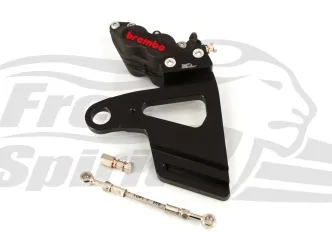 Free Spirits 4 Piston Caliper In Black With Rear Bracket For Harley Davidson 2018-2023 Softail Models (205803K)