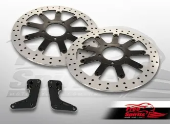 Free Spirits Upgrade Floating Front Brake Rotors Kit 340mm For Triumph Bonneville T120 & Thruxton 1200 Standard (303817LK)