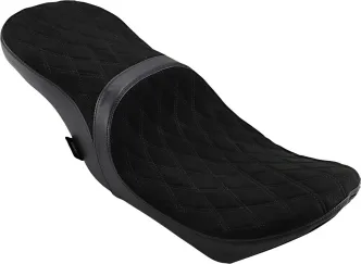 Drag Specialties Low Profile Double Diamond Faux Suede Seat For Harley Davidson 2008-2024 Touring Models With Yaffe 6 Gallon Custom Fuel Tank (0801-1070)