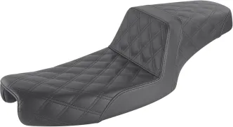 Saddlemen Step-Up Front & Rear Lattice Stitched Seat For Harley Davidson 1991-1995 Dyna FXDB-S, FXDB-D, FXDC, FXDL & FXD Models (891-04-175)