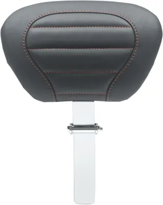 Mustang Deluxe Touring Driver Backrest With Red Stitching For Harley Davidson 2008-2024 Touring Models (Will Not Fit 2023-2024 CVO Models) (79012AB)