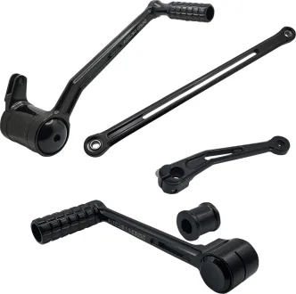 Arlen Ness SpeedLiner Foot Control Kit With Solo Shifter In Black For Harley Davidson 2000-2023 Touring Models (420-103)