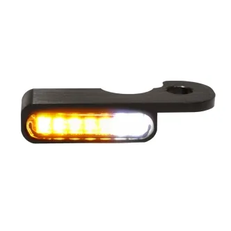 Heinz Bikes LED Handlebar Turn Signal Amber/White Colour in Black Finish For 2013-2014 Softail Breakout CVO & 2016-2017 Pro Street Breakout CVO Models (HBTS-FXSB-HC-PL)