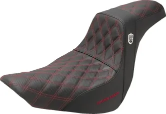 Saddlemen Pro Series SDC Performance Gripper Seat With Red Stitching For Harley Davidson 2018-2023 Softail FLSB Sport Glide & FXLRS/FXLRST Low Rider S/ST Models (SC81829DR)