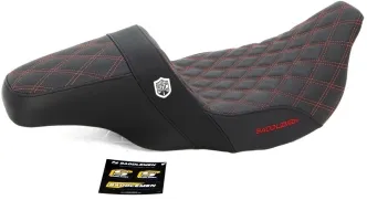 Saddlemen SDC Performance Gripper Seat  in Black With Red Stitching For 2008-2023 FLHR, FLHT, FLHX & FLTR Models (SC80807DR)