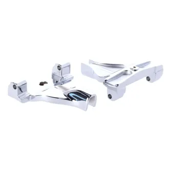 Doss Passenger Floorboard Mount Bracket Set in Chrome Finish For Harley Davidson 2018-2023 M8 Softail Models (ARM148649)