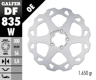 Galfer Front Floating Wave Brake Disc For Harley Davidson 2014-2022 Sportster, 2008-2023 FLHR & FLHRC Road King, 2008-2013 Touring, 2015-2023 Softail & 2006-2017 Dyna & V-Rod Models (DF835W)