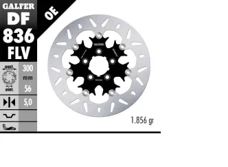 Galfer Rear Floating Round Brake Disc For Harley Davidson 2014-2022 Sportster, 2008-2023 FLHR & FLHRC Road King, 2008-2013 Touring, 2015-2023 Softail & 2006-2017 Dyna & V-Rod Models (DF836FLV)