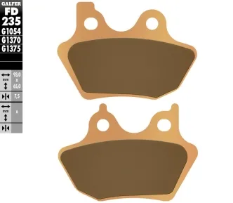 Galfer Sintered Sport Compound Front/Rear Brake Pads For Harley Davidson 2000-2007 Big Twin Models (Excl. FLSTS/FXSTS & 2004-2007 Sportster Models) (FD235G1375)