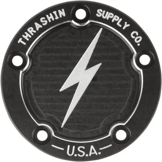 Thrashin Supply Co. 5 Hole Point Cover In Black For 1999-2017 Twin Cam Engines (TSC-3026-4)