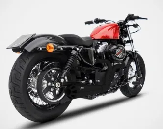 Zard Euro 3 Conical 2-1 Sportster Exhaust In Matte Black For 2014-2016 XL883/1200 Sportster Models (ZHD528S00SAO-B)