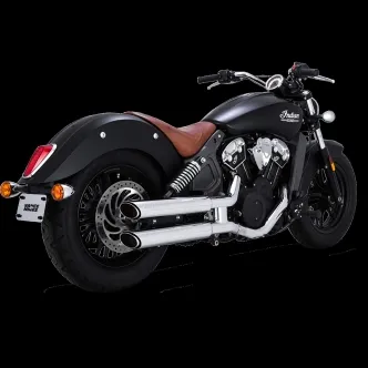 Vance & Hines Twin Slash 3 Inch Slip-Ons With PCX Technology In Chrome For Indian 2015-2024 Scout Models (18323)