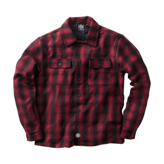 West Coast Choppers Wool Lined Plaidshirt Red/Black Size Small (ARM388289)