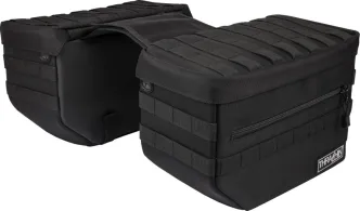 Thrashin Supply Co. Escape V2 Throw-Over Saddlebags In Black (TSB-0007)