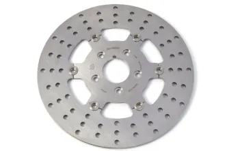 Moto Master Front Left/Right Adrian Steel 5-Spoke Brake Disc In Stainless For Harley Davidson 1984-1999 Big Twin & Twin Cam & 1986-1999 Sportster Models (111086)