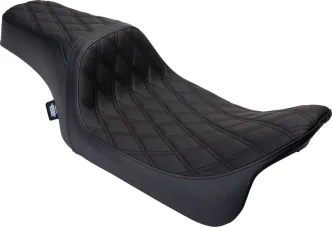 Drag Specialties Performance Predator Double Diamond Black Stitched Seat For Harley Davidson 2008-2024 Touring Models (0801-1483)