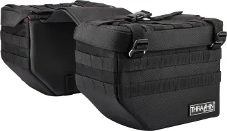 Thrashin Supply Co. Expedition Throw-Over Saddlebags In Black (TSB-0008)