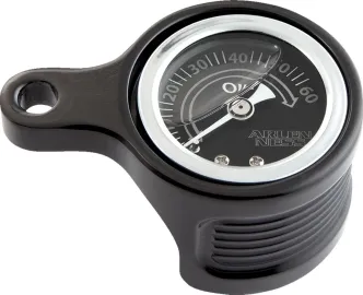 Arlen Ness Method Oil Pressure Gauge In Black For Harley Davidson 1999-2017 Twin Cam Models (610-103)