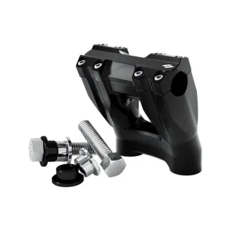 Kraus Kickback Riser Set With 28mm Clamp & 127mm Rise In Black For Harley Davidson 1984-2024 Touring & Softail Models (UN-ISO-66-B)