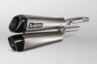 Akrapovic Titanium Slip-On Muffler With EC/ECE Type Approval For Triumph 2019-2020 Scrambler 1200 XC/XE Models (S-T12SO3-HCQT)