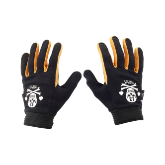 Lucky 13 Pirate Skull Gloves Black /yellow (ARM924899)