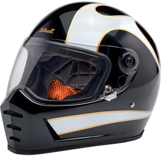 Biltwell Lane Splitter ECE R22.06 Helmet In White Flames - XL (1004-570-505)