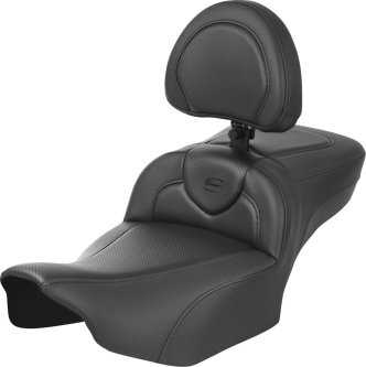 Saddlemen Extended Reach Roadsofa Carbon Fiber Seat With Drivers Backrest For Harley Davidson 2023-2024 FLHX Street Glide & FLTR Road Glide Models (823-07-186B0)