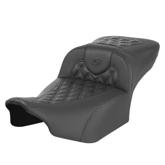 Saddlemen Extended Reach Carbon Fiber Roadsofa Lattice Stitched Seat For Harley Davidson 2023-2024 FLHX Street Glide & FLTR Road Glide Models (823-07-20700)