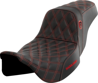 Saddlemen Pro Series SDC Performance Grip Seat With Red Stitching For Harley Davidson 2008-2024 FLHR, FLHT, FLHX & FLTR Touring Models (Does Not Fit 2023-2024 CVO Models) (SC80807RED)