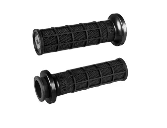 ODI Lock-on Hart-luck Signature Full-Waffle Grips In Black For 2018-2024 Indian Challenger, Chief, Chieftan, Darkhorse Models (V31ITW-BB-B)