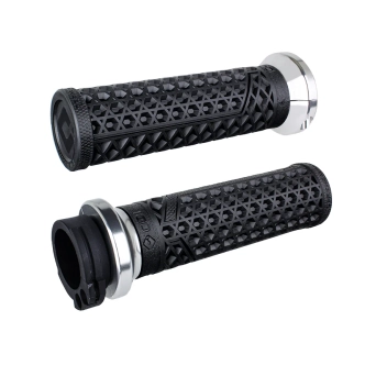 ODI Vans Signature Lock-On Grips In Black For 1984-2022 Harley Davidson Single And Dual Throttle Cable Models (V31VHCWB-S)