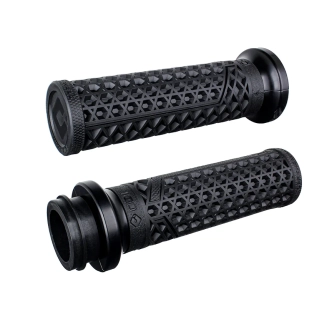 ODI Vans Signature Lock-On Grips In Black For For 2008-2024 Harley Davidson E-Throttle Models (V31VHTWB-MB)