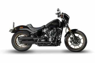 Zard Euro 4/5 Overlapped Series Slip-Ons In Black Finish For 2018-2024 Softail Street Bob, Low Rider S / ST & Standard (ZHD032S10SAO-B)