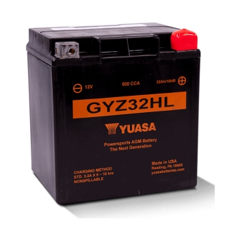 Yuasa GYZ Series High Performance Maintenance Free 12V Battery For 1997-2024 Touring & Trike Models (GYZ32HL)