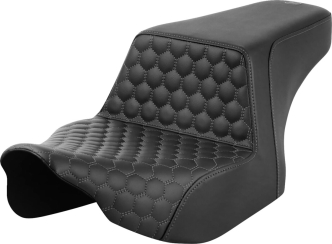 Saddlemen Honeycomb Step-Up Seat With Grey Stitching For Harley Davidson 2023-2024 CVO Road Glide & Street Glide Models (823-07-17702)