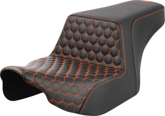 Saddlemen Honeycomb Step-Up Seat With Orange Stitching For Harley Davidson 2023-2024 CVO Road Glide & Street Glide Models (823-07-17703)