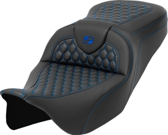 Saddlemen Carbon Fiber Honeycomb Roadsofa Seat With Blue Stitching For Harley Davidson 2008-2023 Touring Models (A808-07B-189BLU)