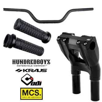 Hundredboyz X MCS Clubstyle Handlebar Kit With 8 Inch Risers For 2008-2024 Harley Davidson With E-Throttle (ARM776007)