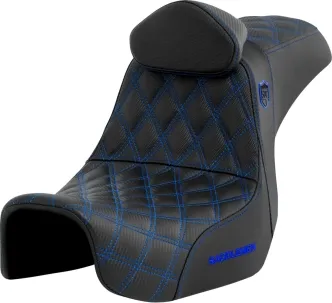 Saddlemen Carbon Fiber Pro Series SDC Performance Grip Seat With Blue Stitching For Harley Davidson 2006-2017 Dyna Models (SC80604BLURT)