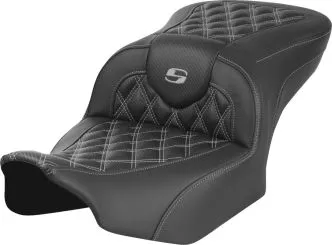 Saddlemen Carbon Fiber Lattice Stitched Roadsofa Seat With Grey Stitching For Harley Davidson 2023-2024 CVO Road Glide & Street Glide Models (823-07-20602)